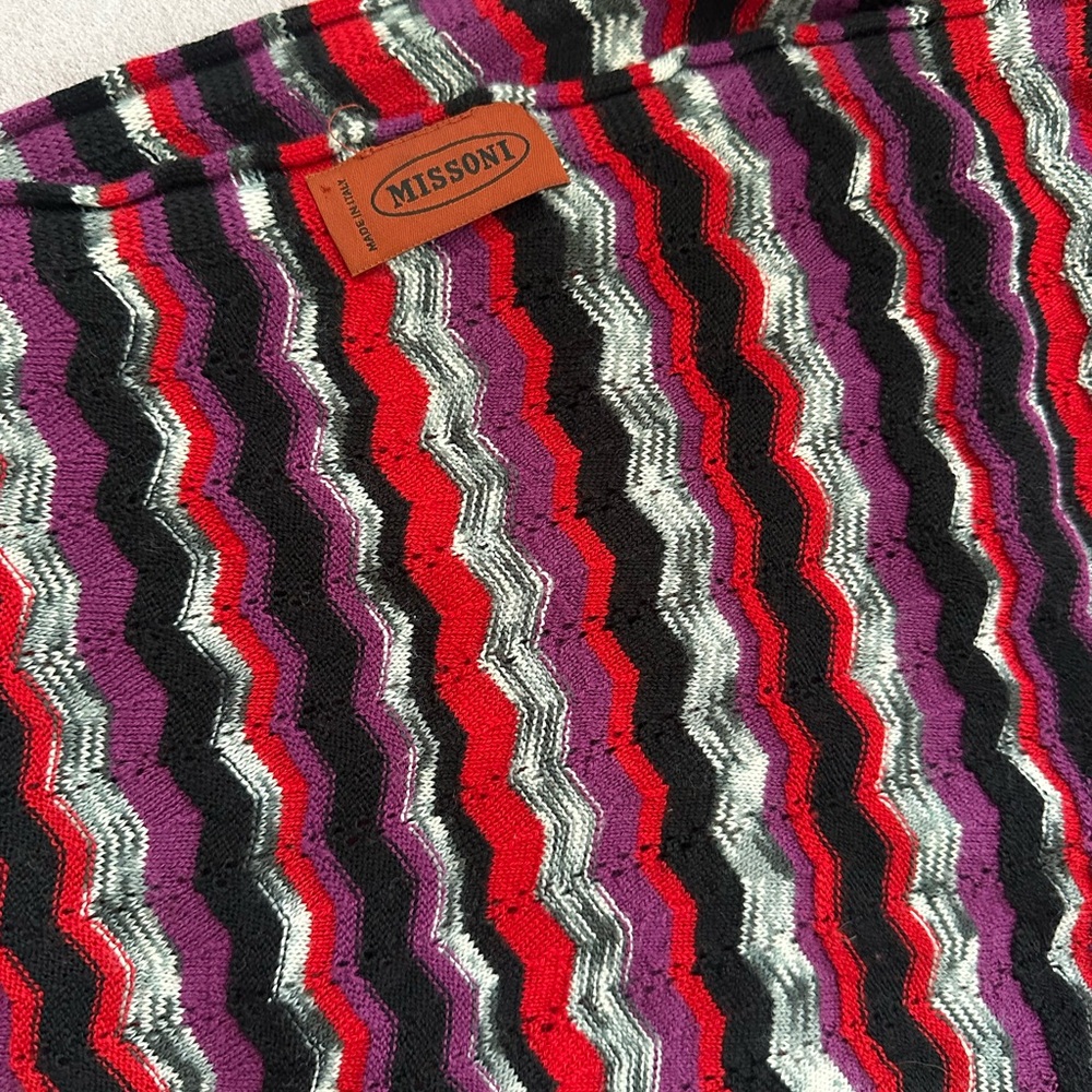 Multicolor Zigzag Patterned Scarf - image 2